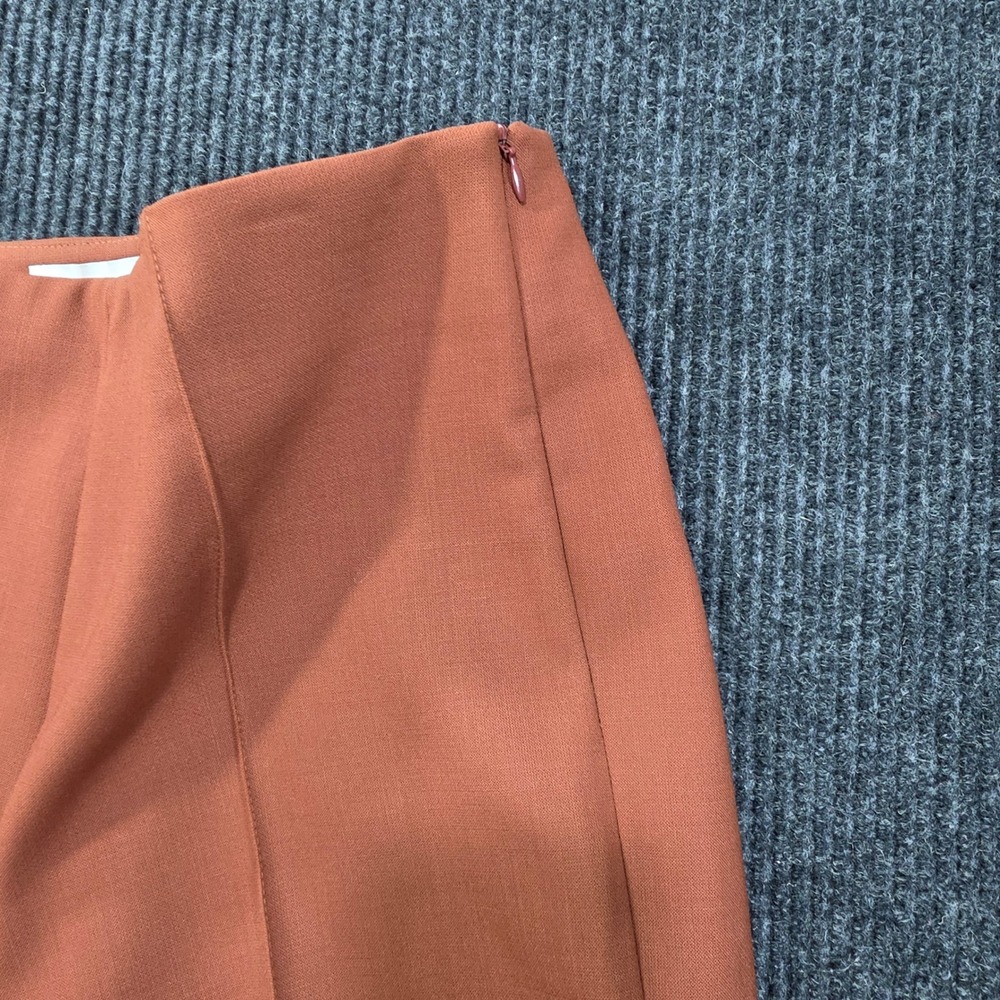 Rohe Lined Trousers Womens Rust Brown Excellent Pintuck Side Slit Pants - Picture 5 of 12